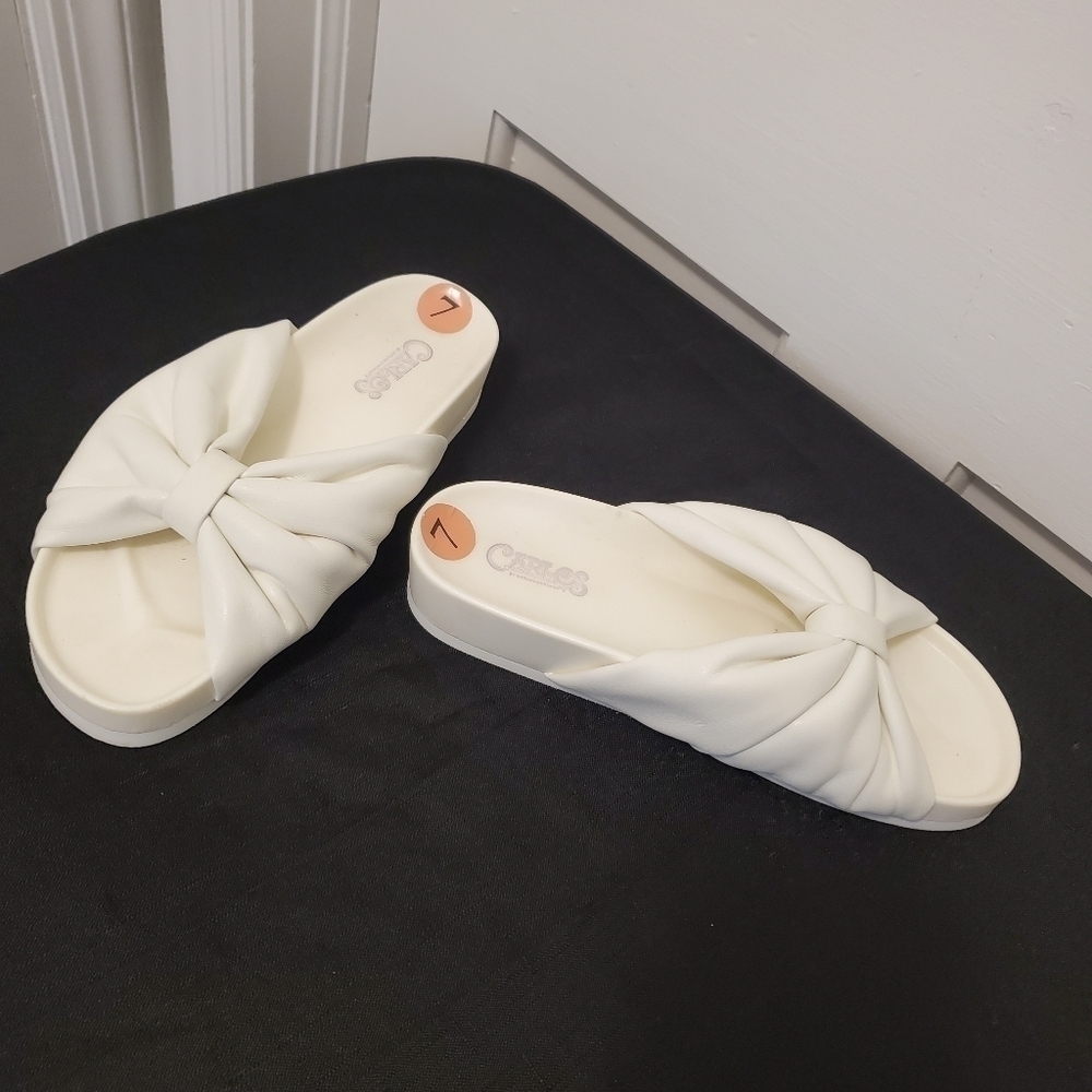 Carlos by Carlos Santana Florita White Sandals Size 7M, beachwear, casual